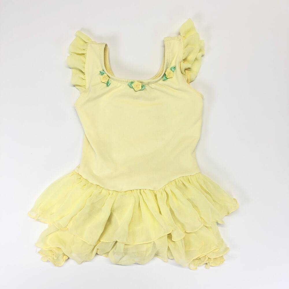 GIRLS YELLOW TUTU BODYSUIT SIZE 2/3